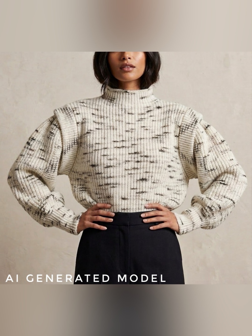 Varley Belgrave Knit Sweater. Black and white pattern